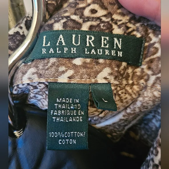 Ralph Lauren Brown Snake Print Blouse - Picture 2 of 3